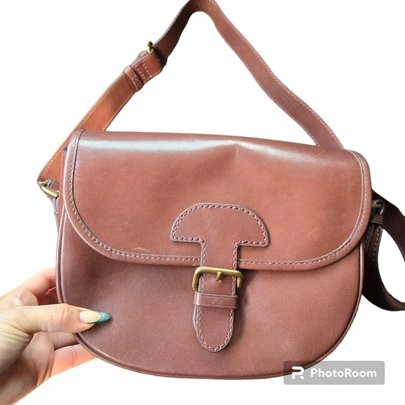 J.Crew Brown Classic Leather Saddle Crossbody Bag - Picture 4 of 10